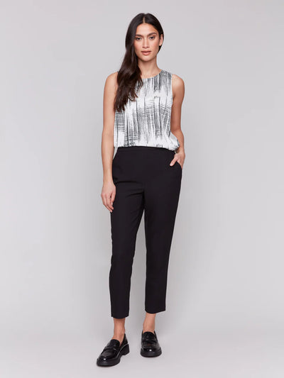 Charlie B Crepe Pull-On Cropped Pants