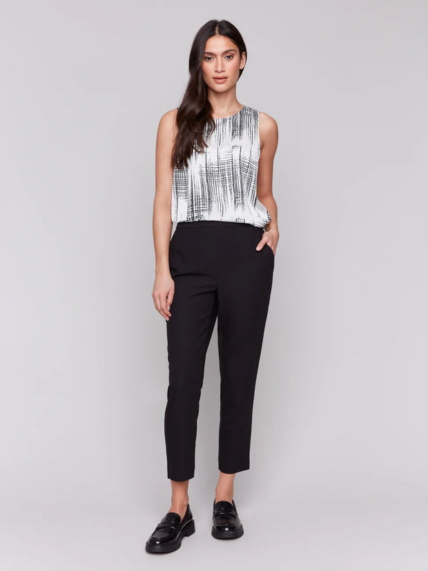 Charlie B Crepe Pull-On Cropped Pants