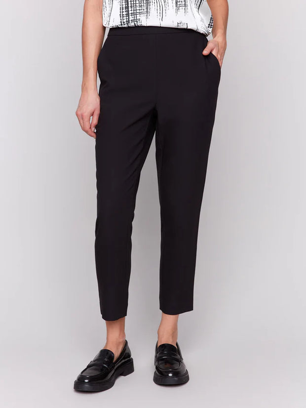 Charlie B Crepe Pull-On Cropped Pants