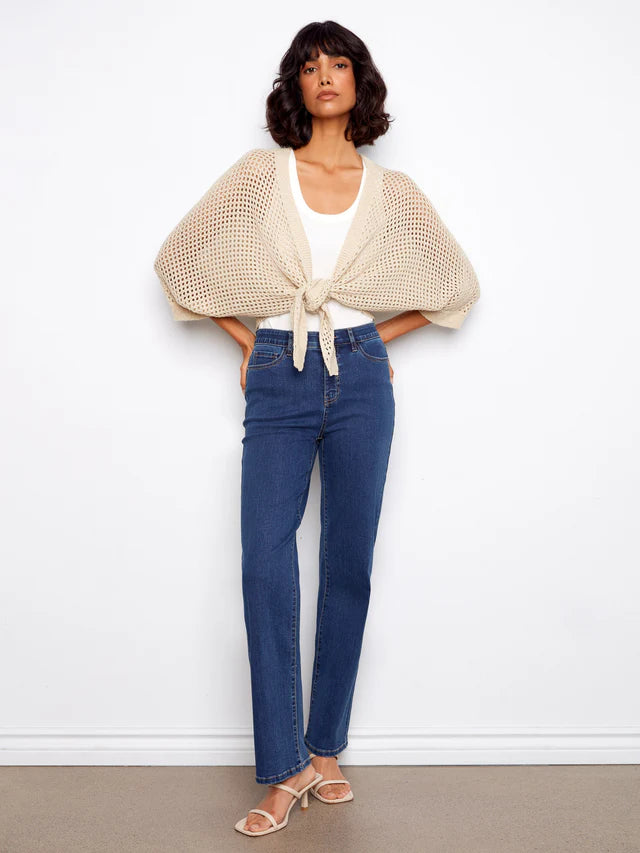 Charlie B Crochet Lurex Bolero