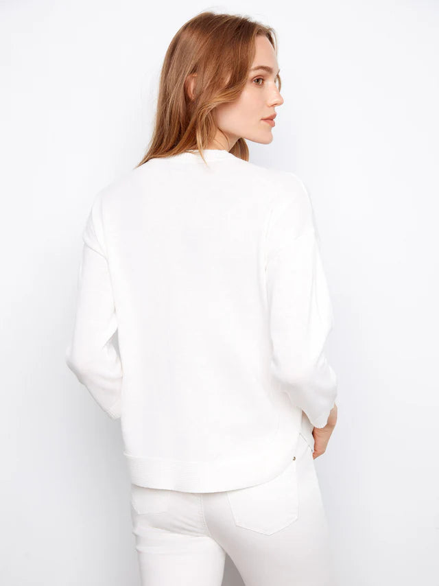 Charlie B Rounded Hem Cotton Sweater