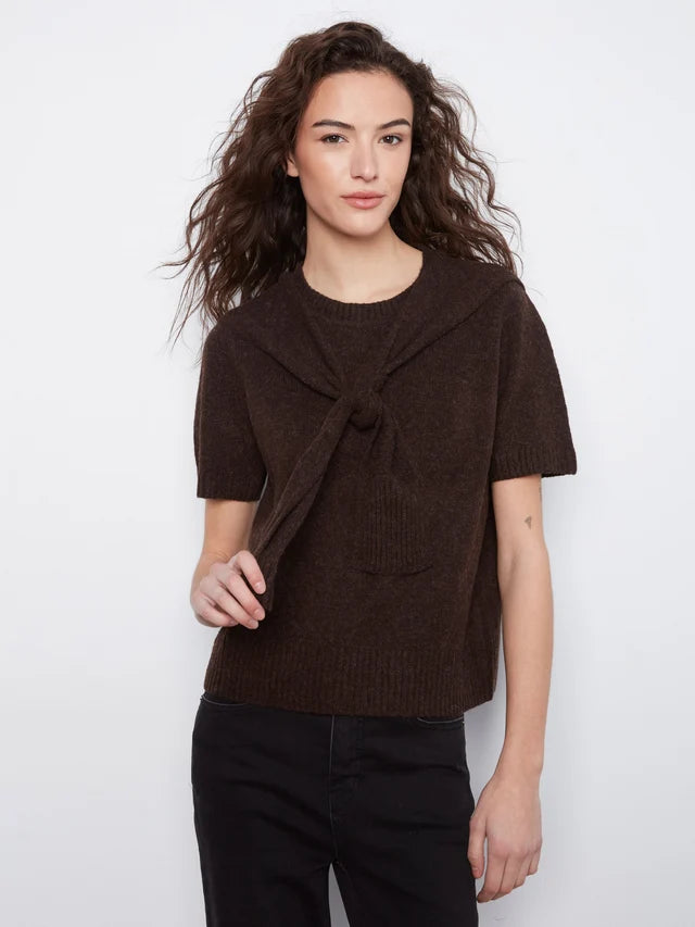 Short Sleeve Sweater With Sleeve Detail