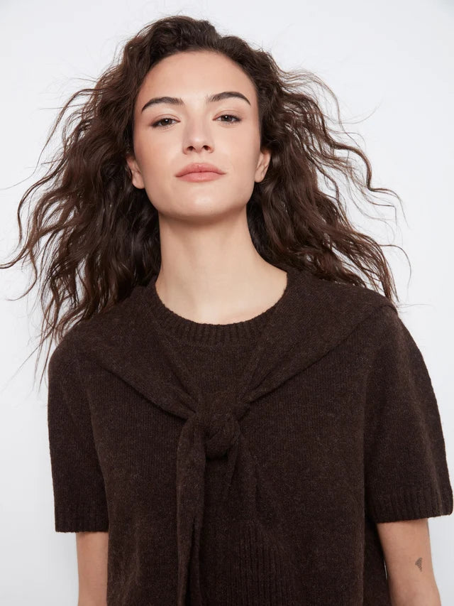 Short Sleeve Sweater With Sleeve Detail