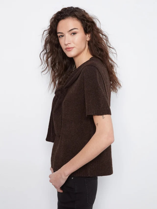 Short Sleeve Sweater With Sleeve Detail