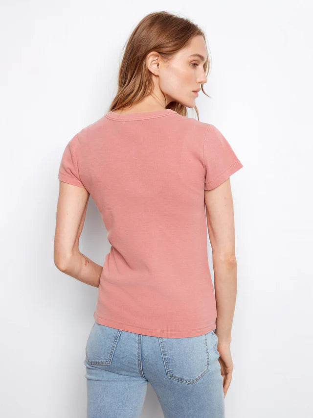 Charlie B Tencel Ribbed Crew Neck T-Shirt