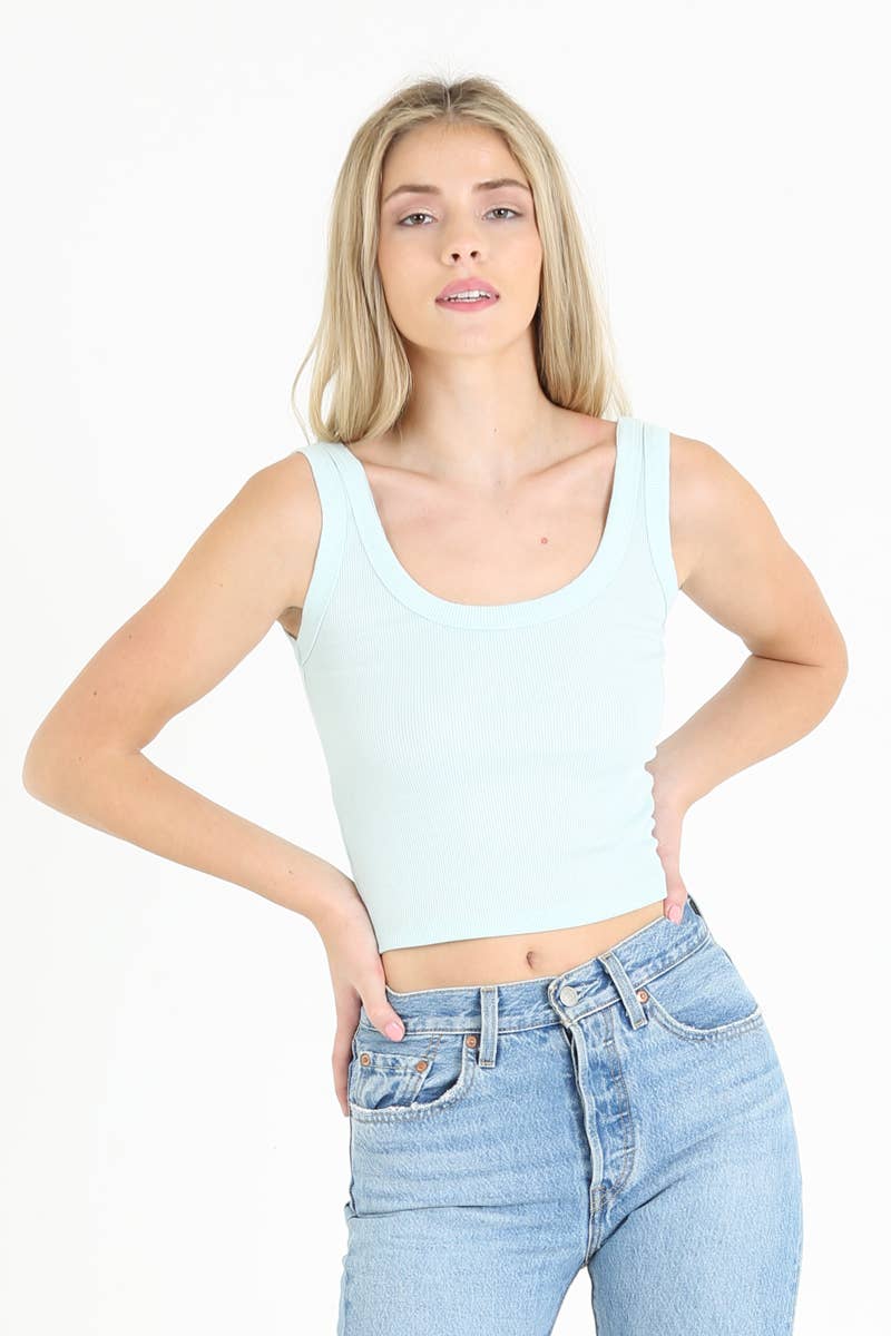 ELOISE RIB KNIT SCOOP NECK TANK