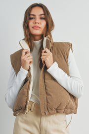 Adored Corduroy Puffer Vest