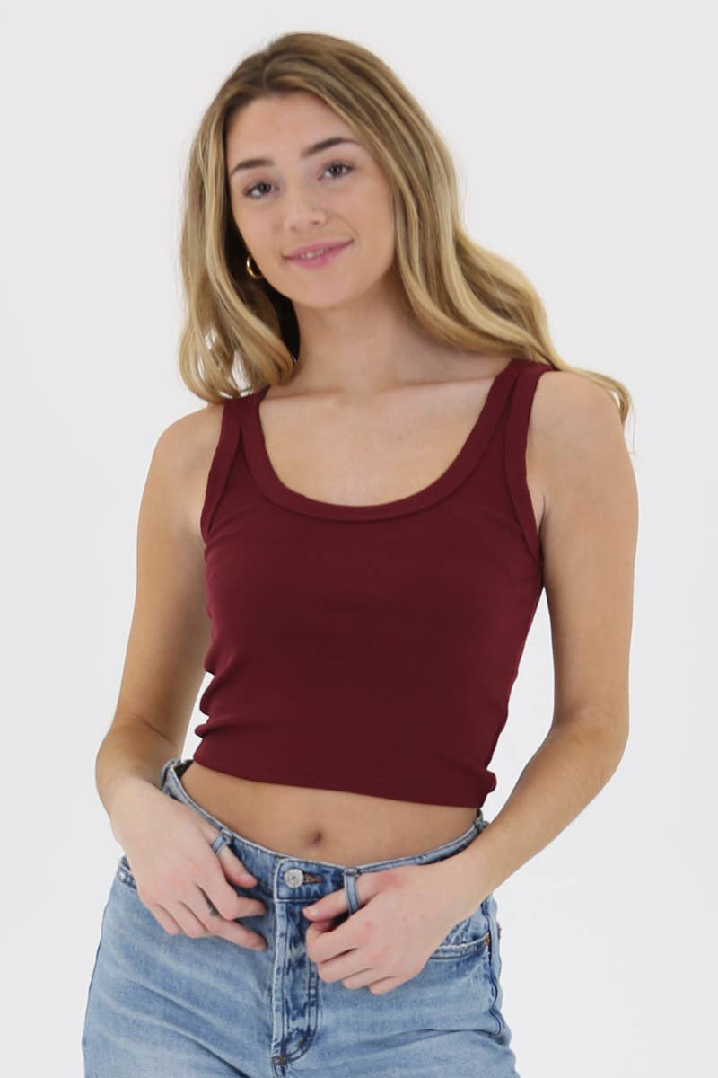 ELOISE RIB KNIT SCOOP NECK TANK