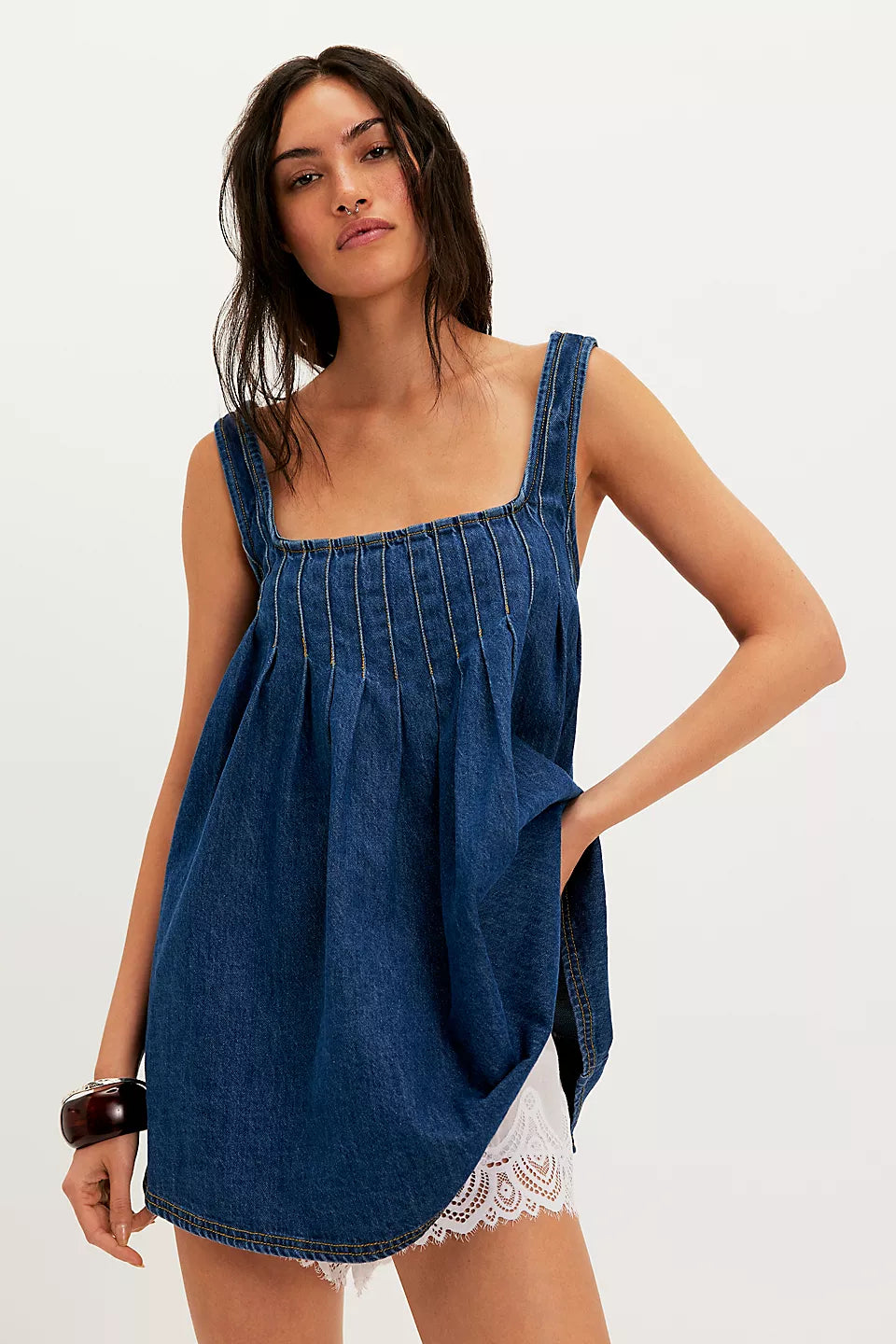 Free People Katie Denim Tunic