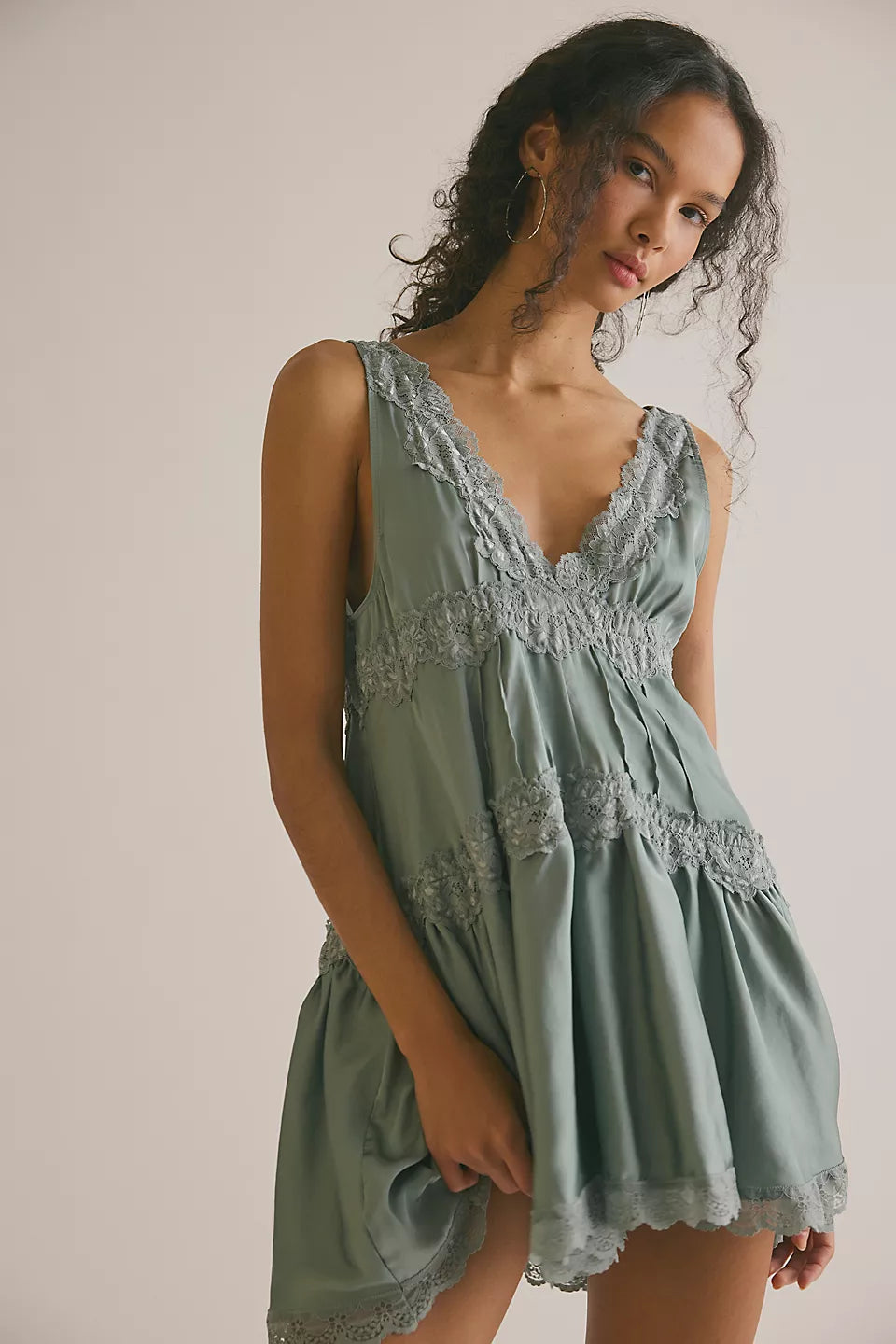 Free People In This Groove Mini Slip Dress