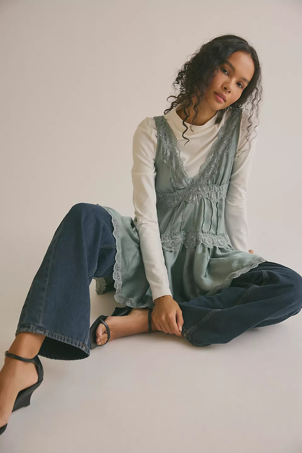 Free People In This Groove Mini Slip Dress