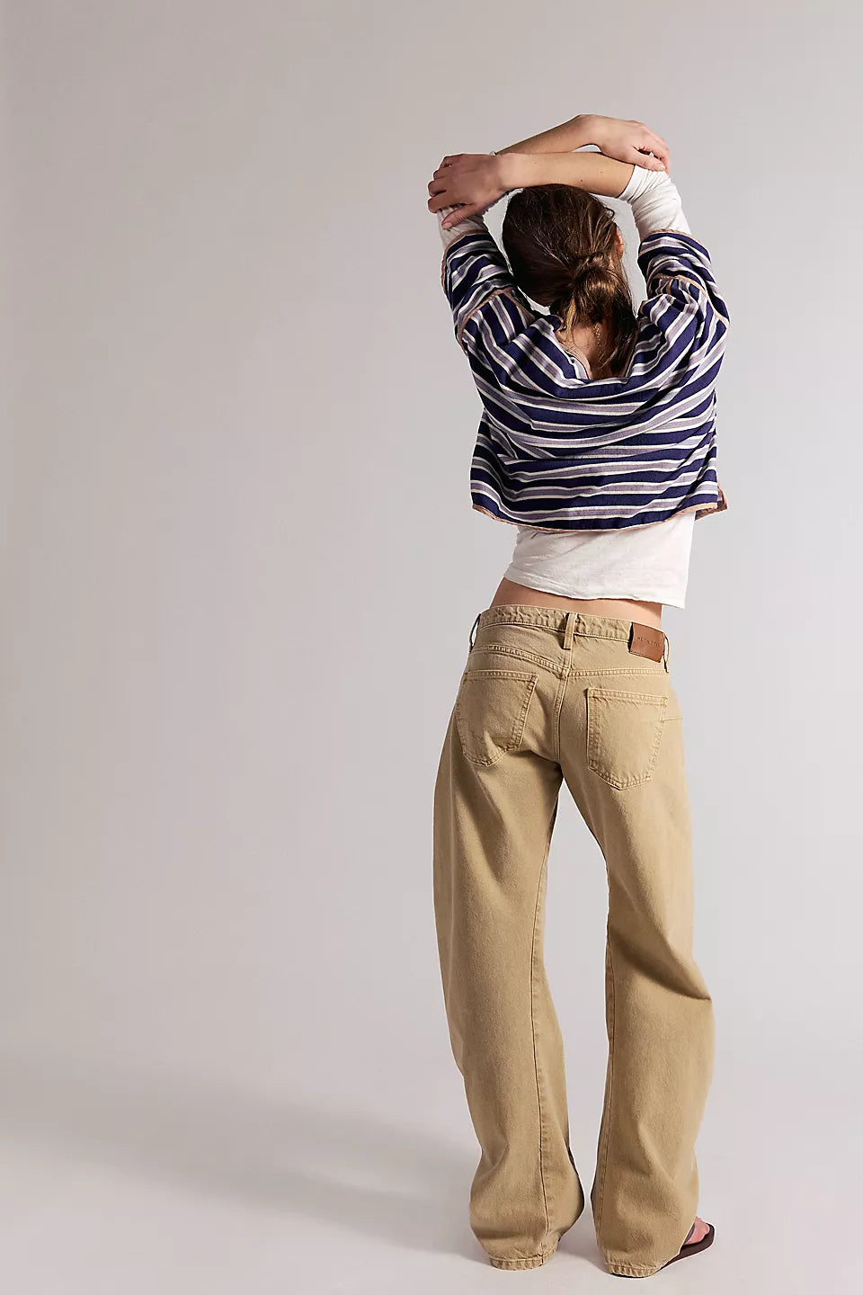 Free People Fable Low-Rise Twisted Bowed Jeans