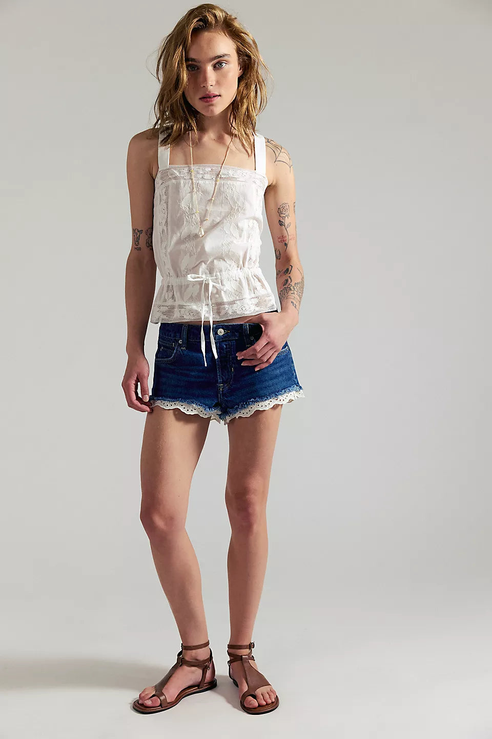 Free People Cali Lace Shorties