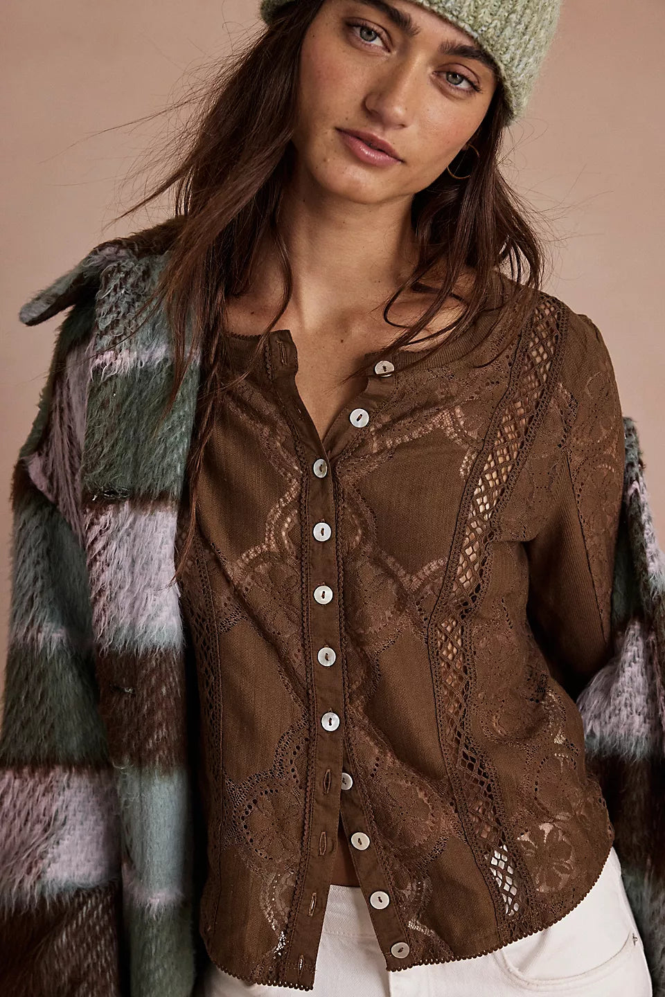 Free People Jae Knit Long Sleeve Top