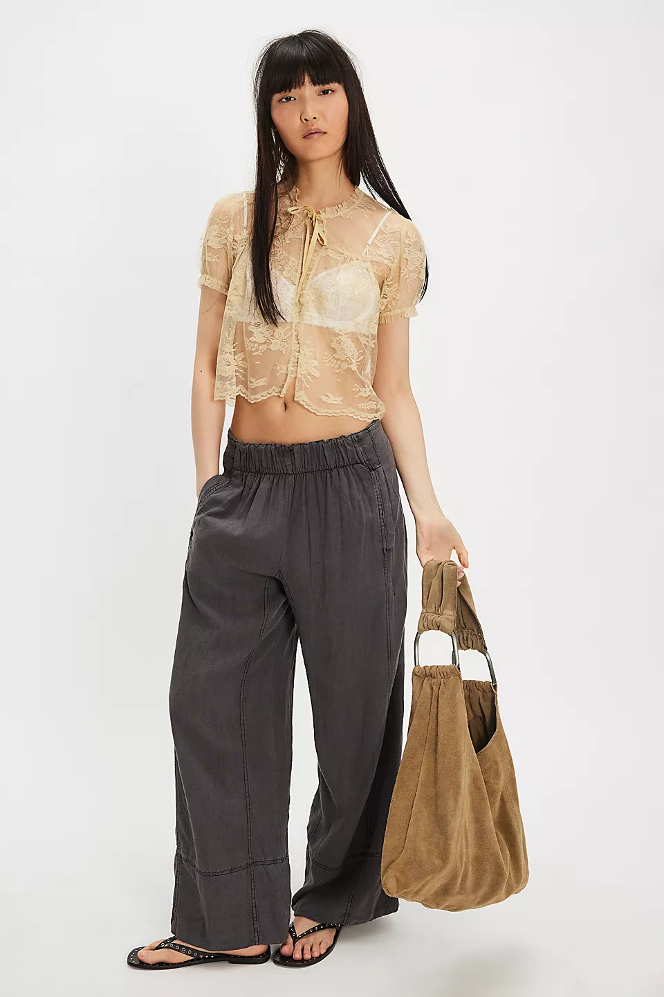 Free People Day's End Linen Pull-On Pants