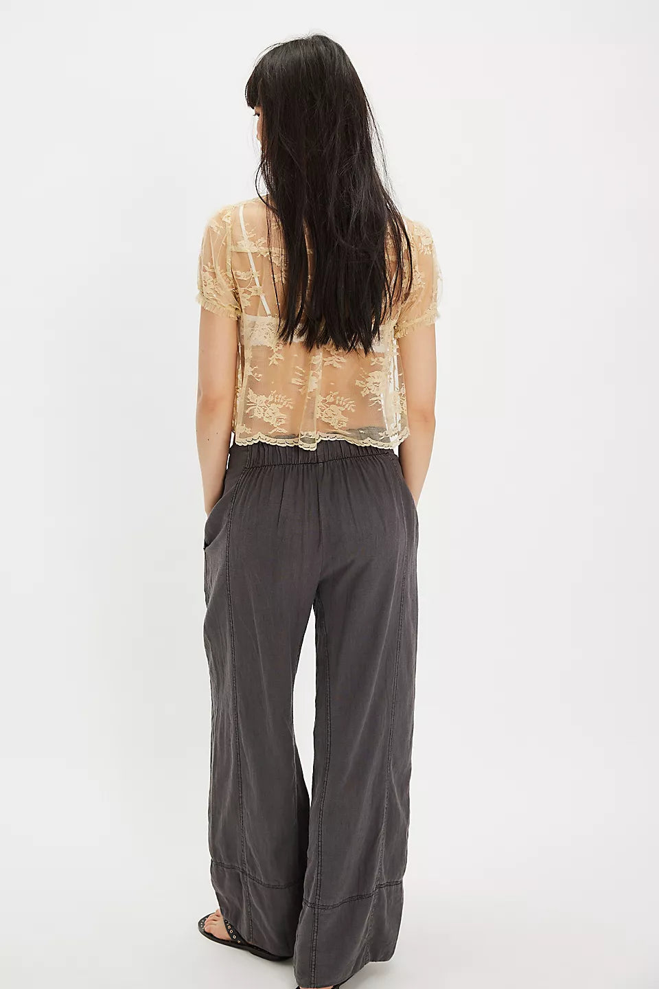 Free People Day's End Linen Pull-On Pants