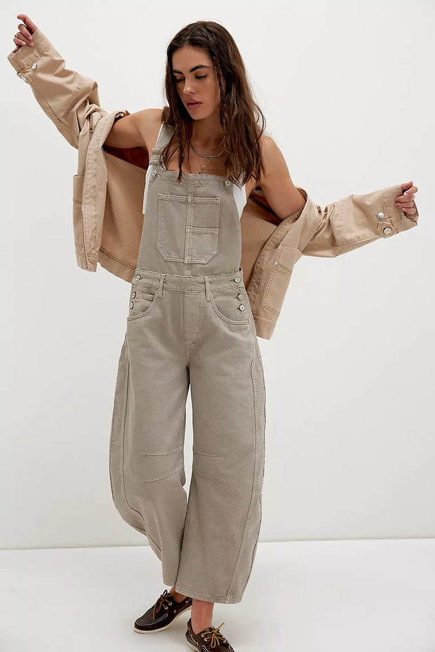 We The Free GOOD LUCK BARREL OVERALLS