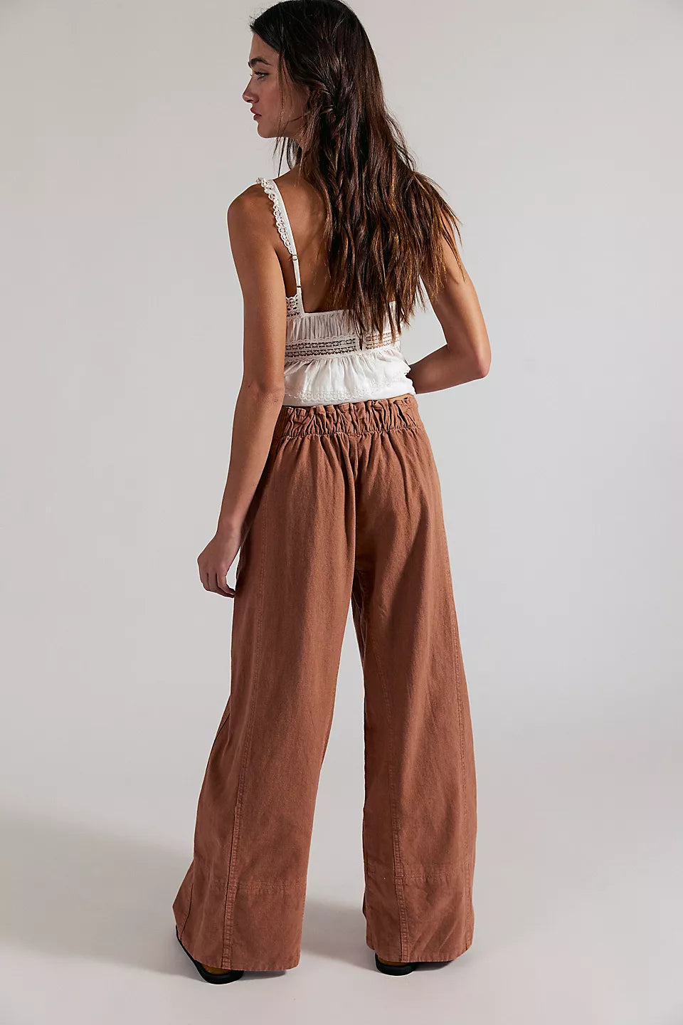 Free People Day's End Linen Pull-On Pants