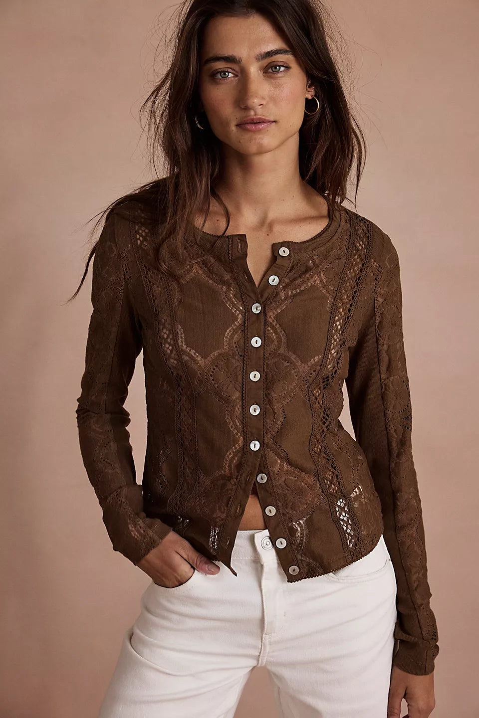 Free People Jae Knit Long Sleeve Top