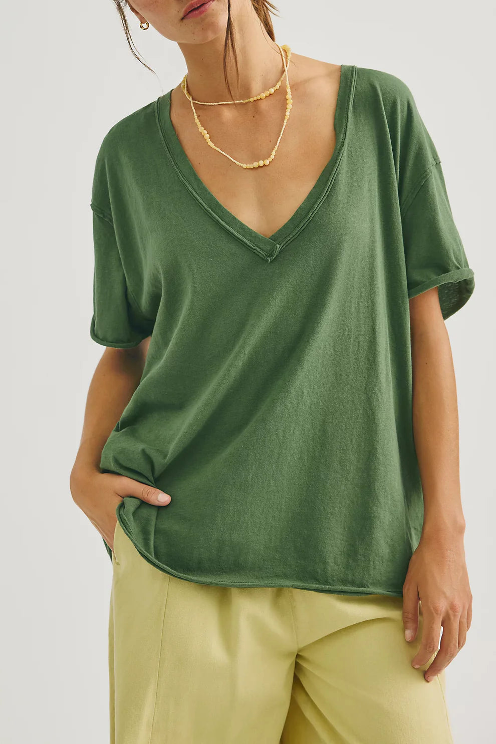 Free People Nina V-Neck Tee