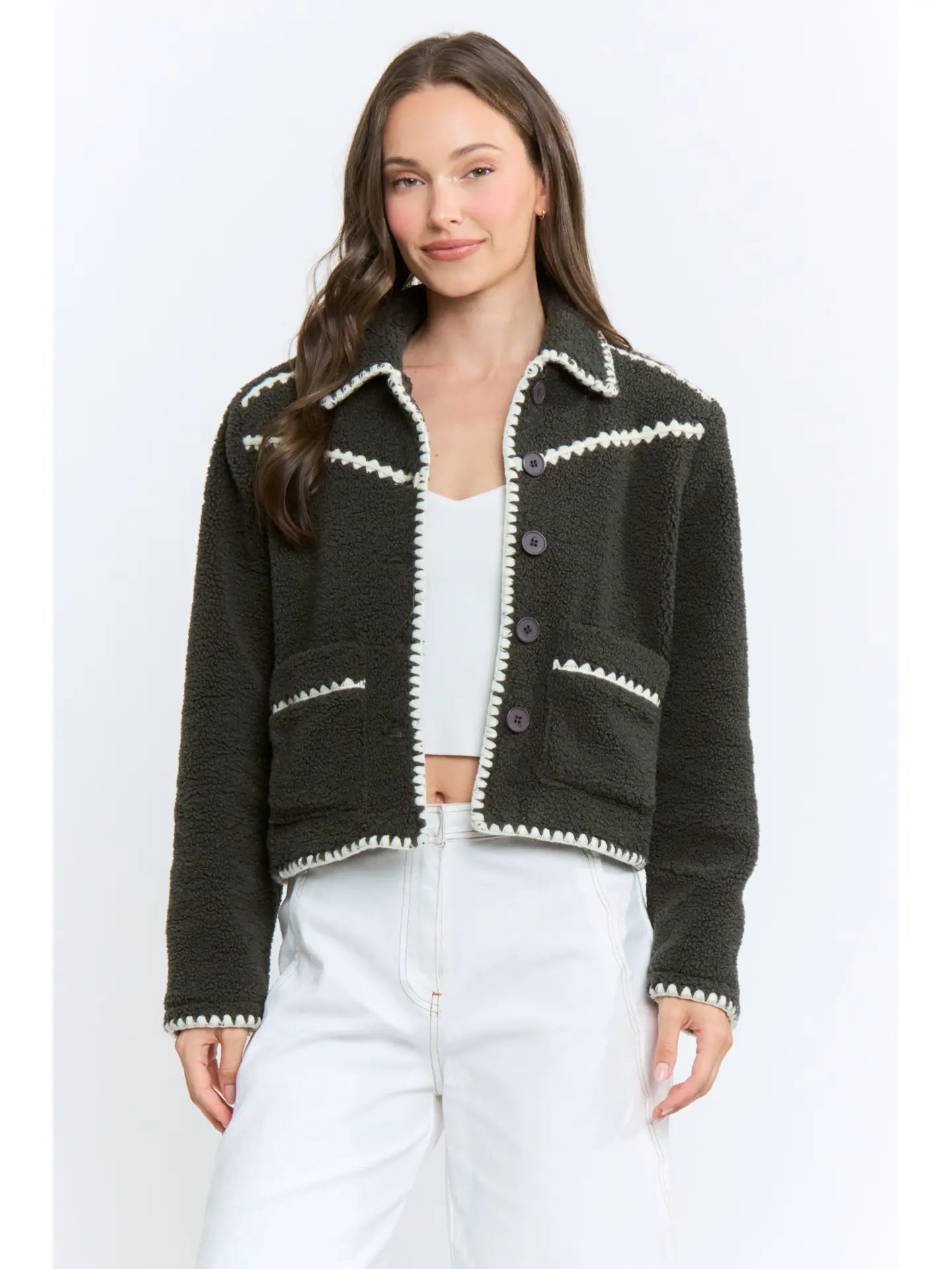 Camellia Contrast Trim Jacket