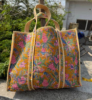 Block Print Cotton Quilted Bag