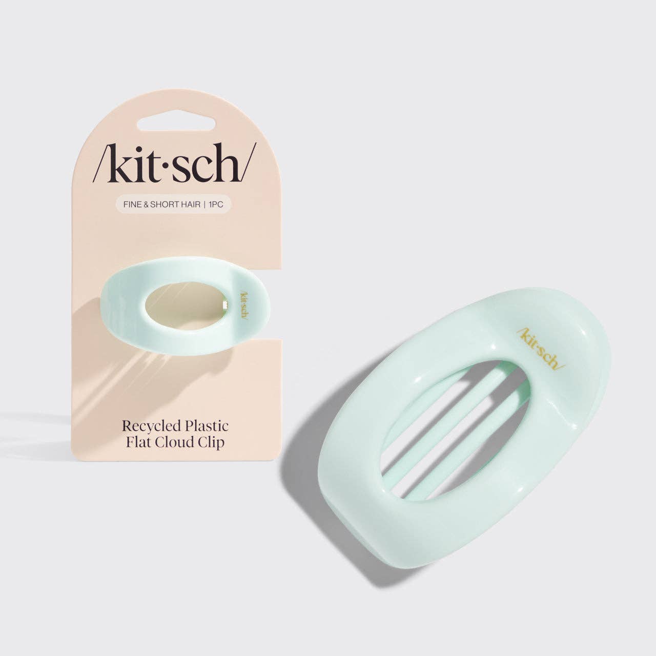 Recycled Plastic Small Flat Cloud Clip - Sage Leaf