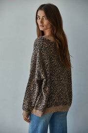 Leopard Knit Sweater Cardigan