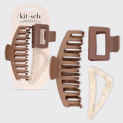 NEUTRAL ASSORTED CLAW CLIP 3PC