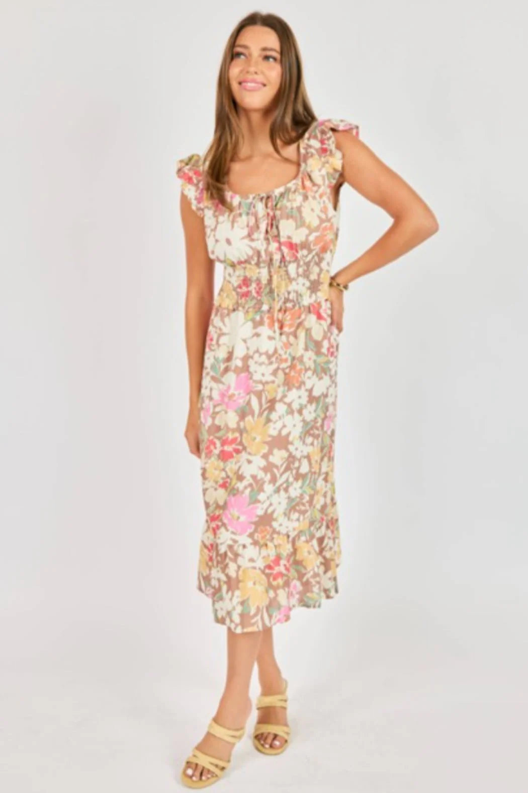 SADIE & SAGE FLORAL DUNES MIDI DRESS