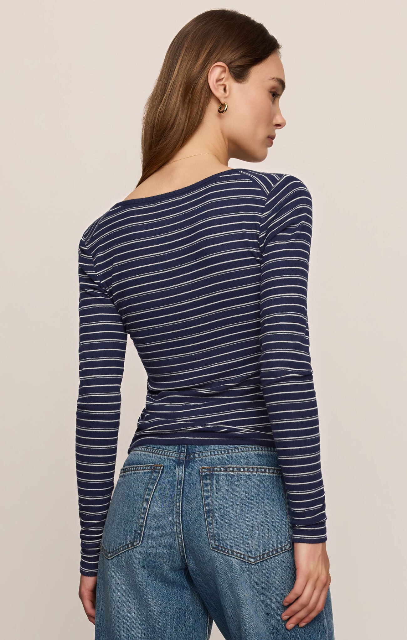 Andie Striped Henley Top