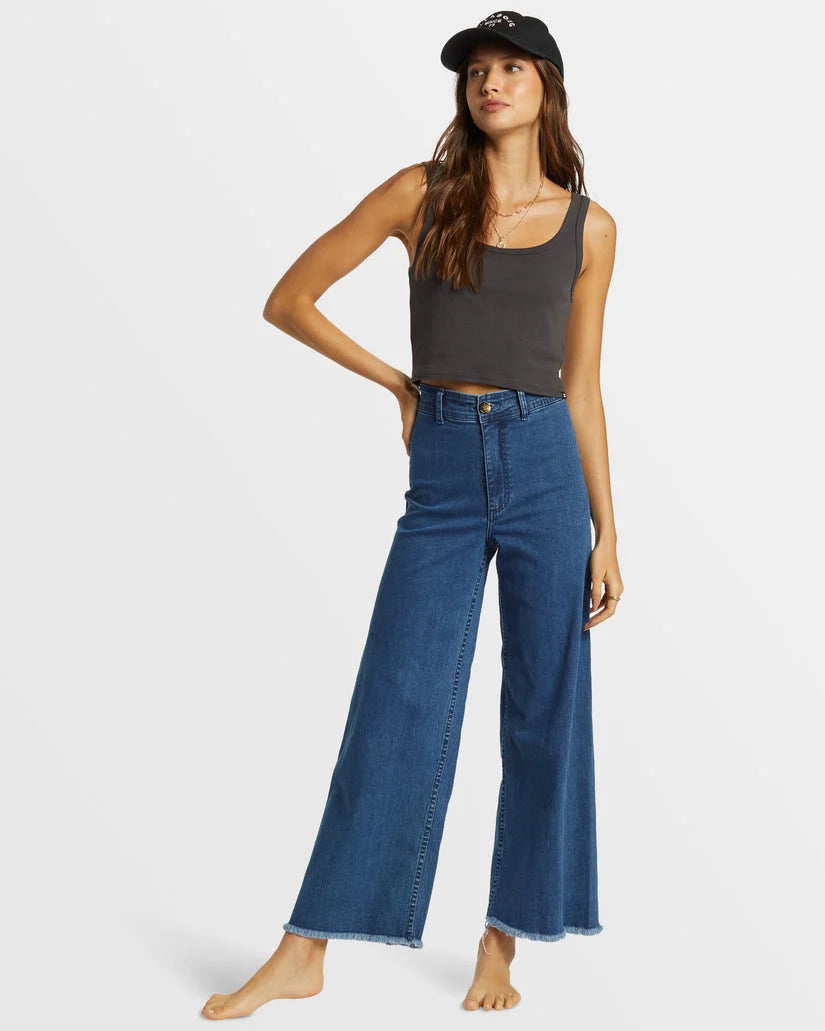 【BAON】24FW★ [BAONHAUS] Mink Brushed Banding Wide Denim PT FREE FALL DENIM PANT – Paperdoll Boutique