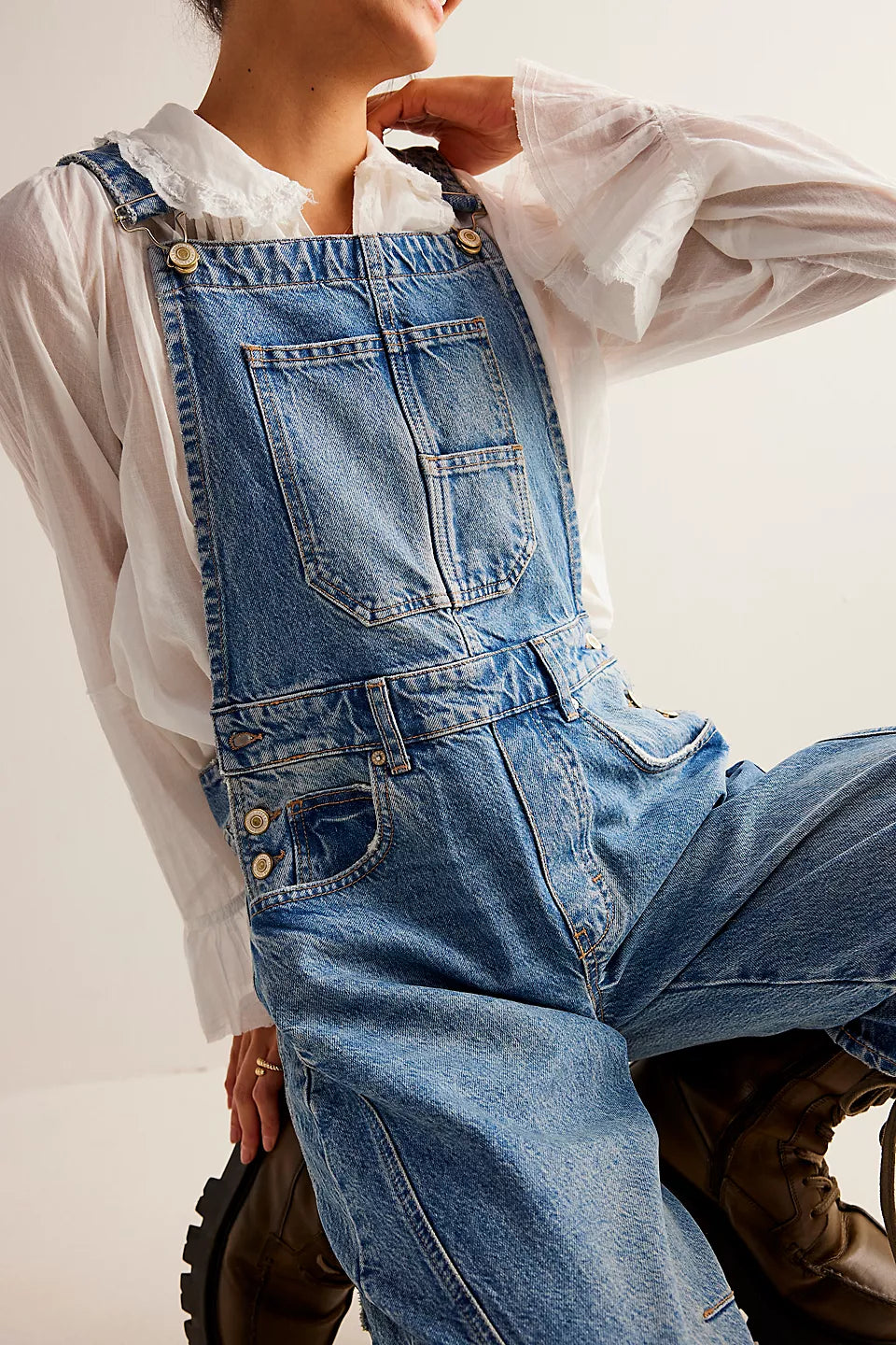 We The Free GOOD LUCK BARREL OVERALLS