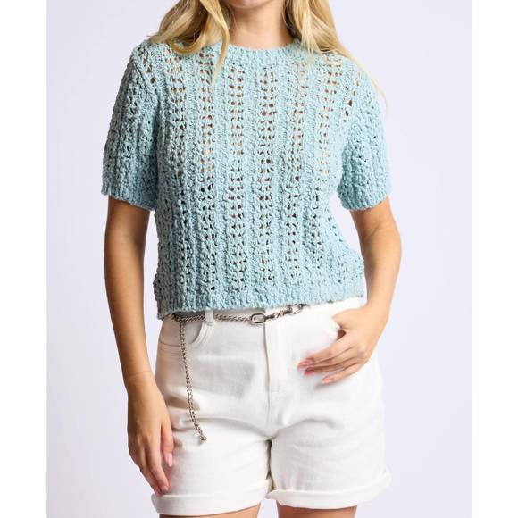 SAGE THE LABEL PERUSE SHORT SLEEVE SWEATER