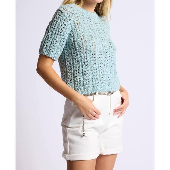 SAGE THE LABEL PERUSE SHORT SLEEVE SWEATER