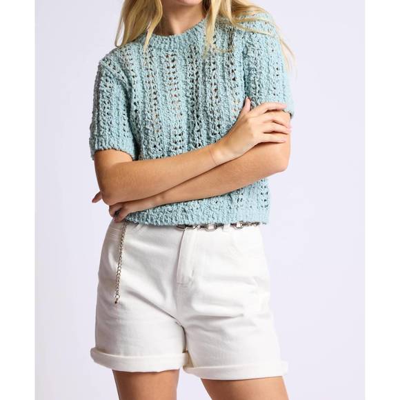 SAGE THE LABEL PERUSE SHORT SLEEVE SWEATER