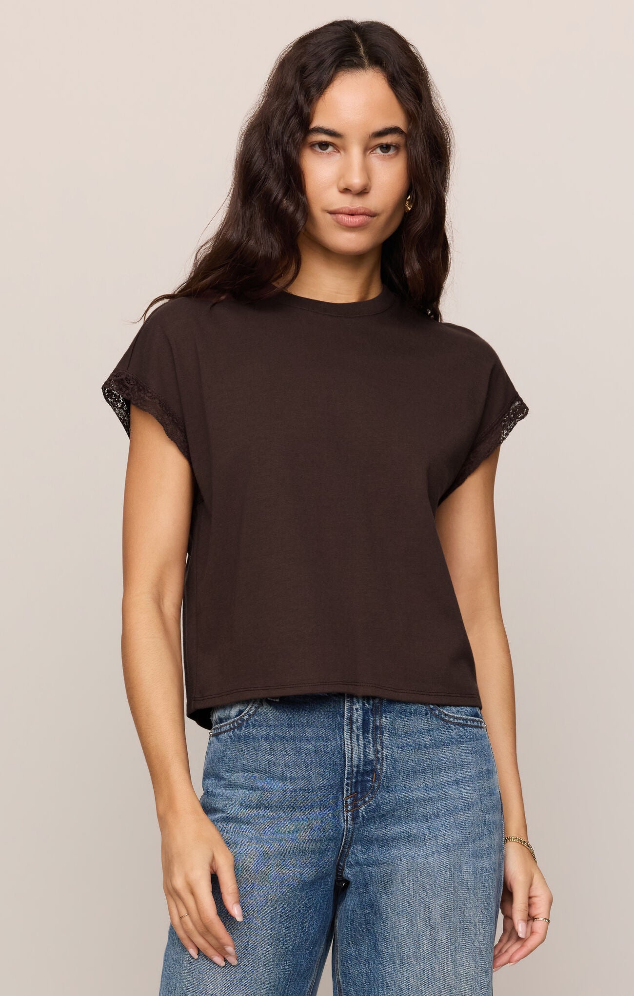 Marika Lace Trim Muscle Tee by Z Supply
