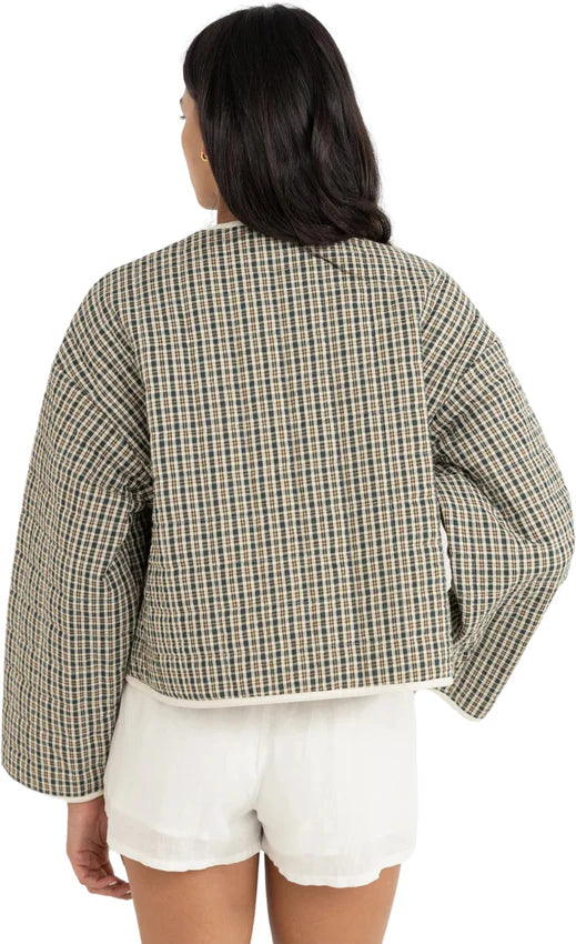 ANTIBES PLAID QUILTED JACKET