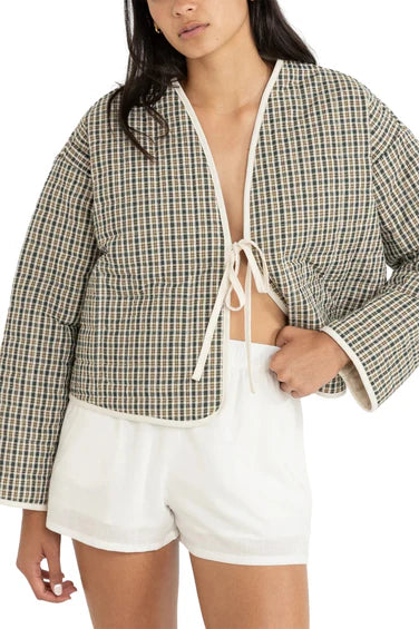 ANTIBES PLAID QUILTED JACKET