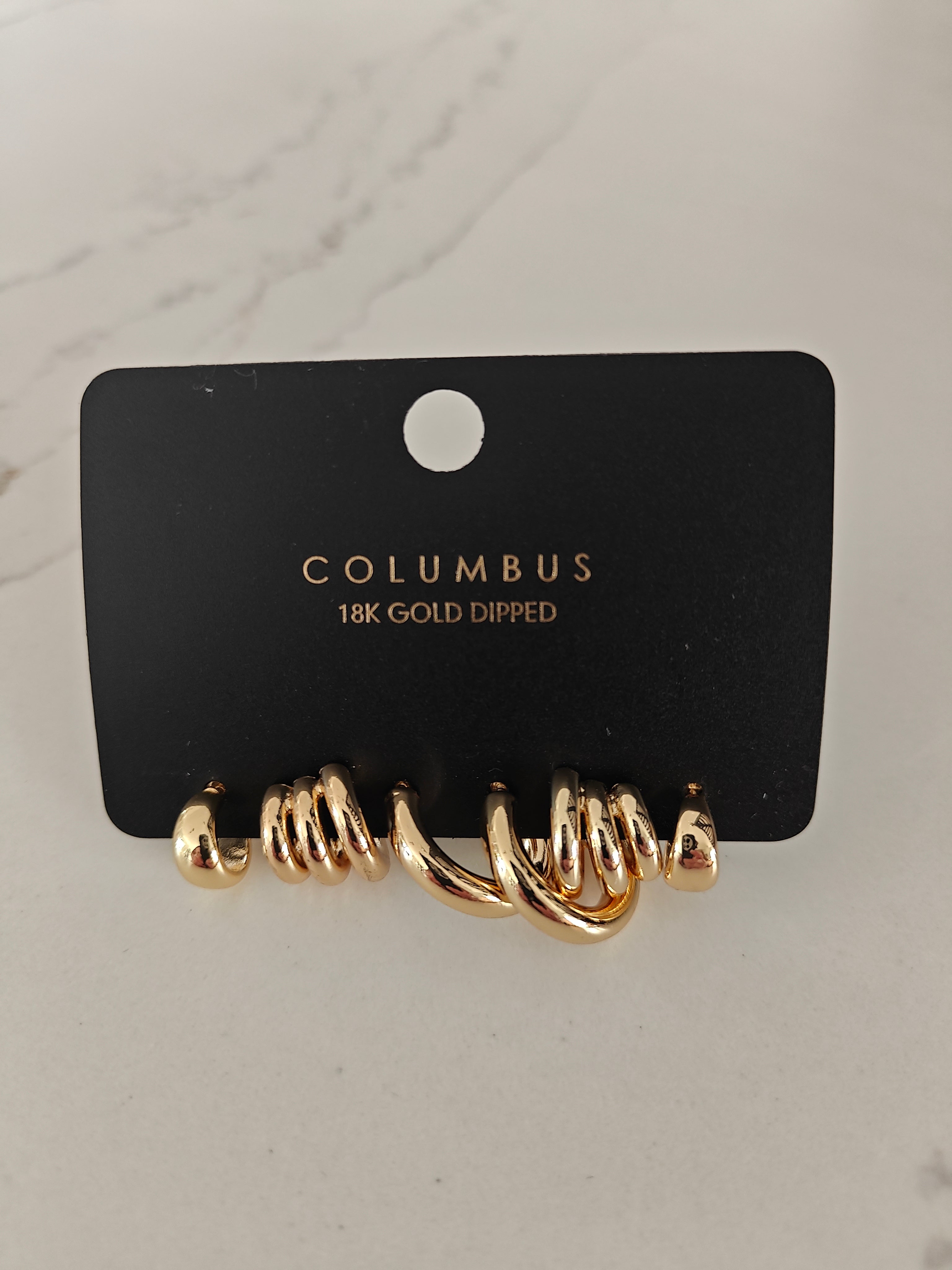 Columbus 18kt Gold Dipped Hoop Set