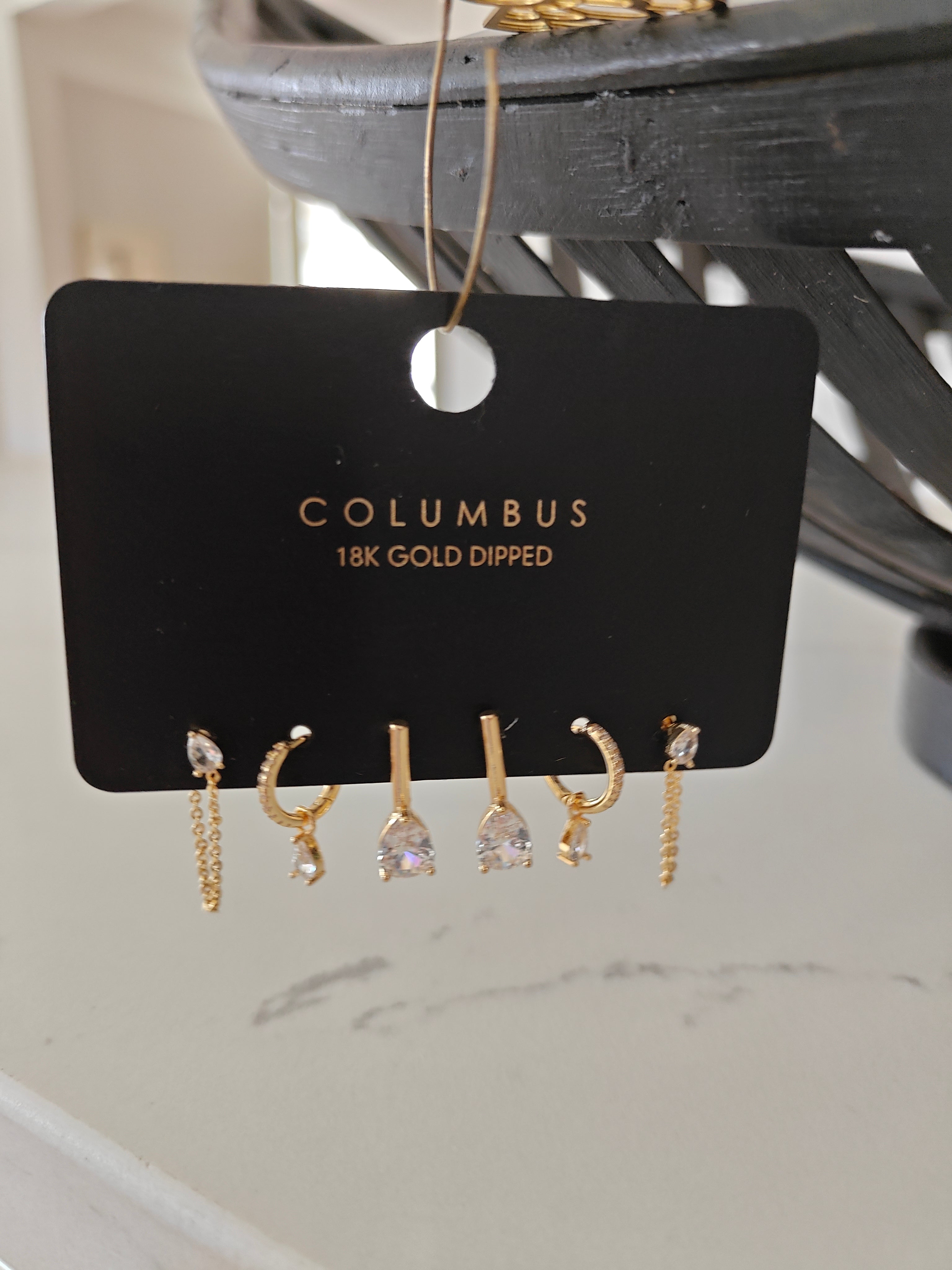 Columbus Earring Set 18kt Gold Dipped