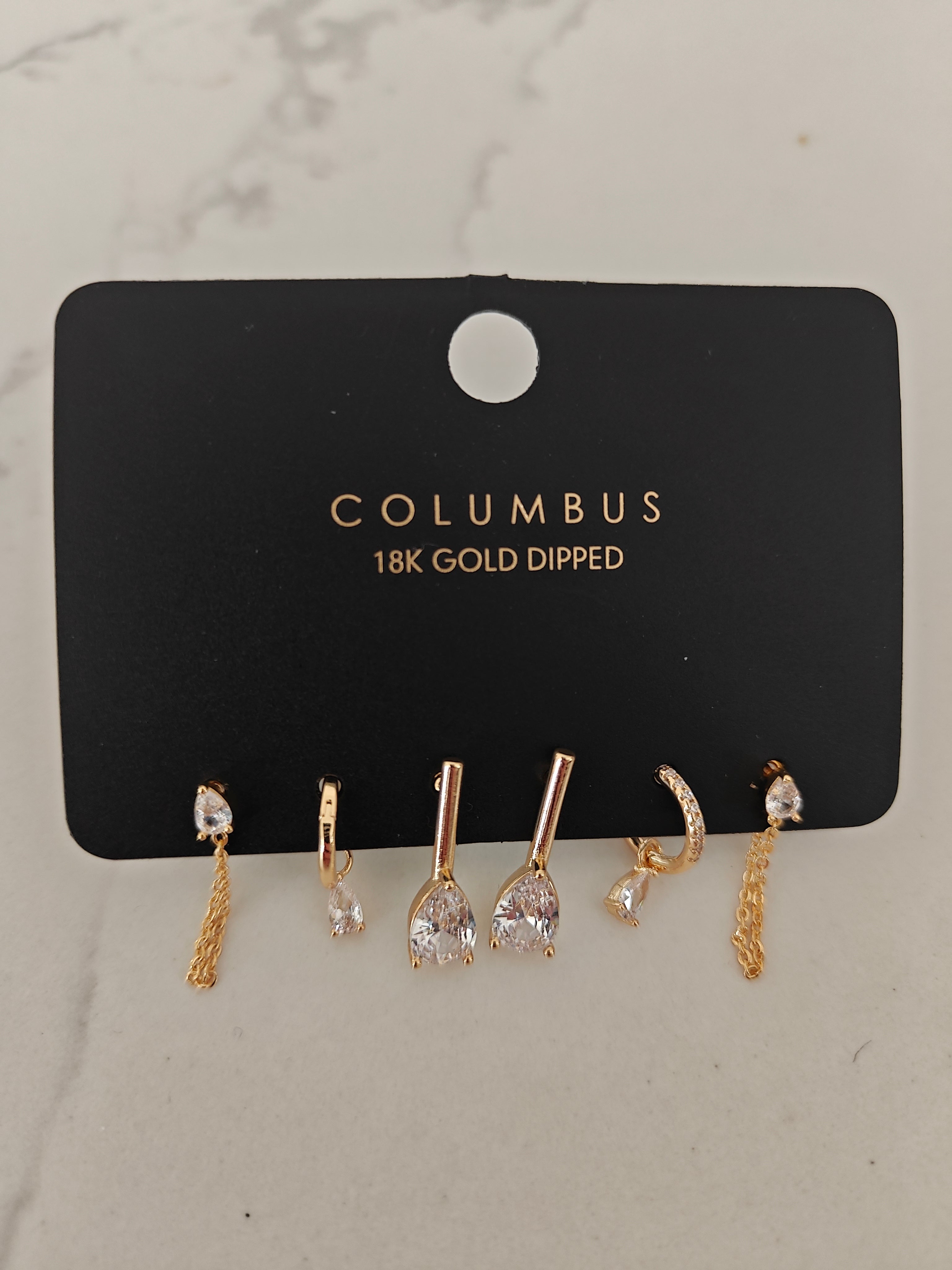Columbus Earring Set 18kt Gold Dipped