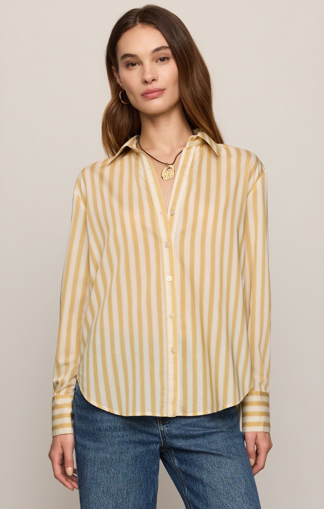 Golden Haven Button Top