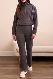Long Sleeve Mock Neck Top w/ Zipper