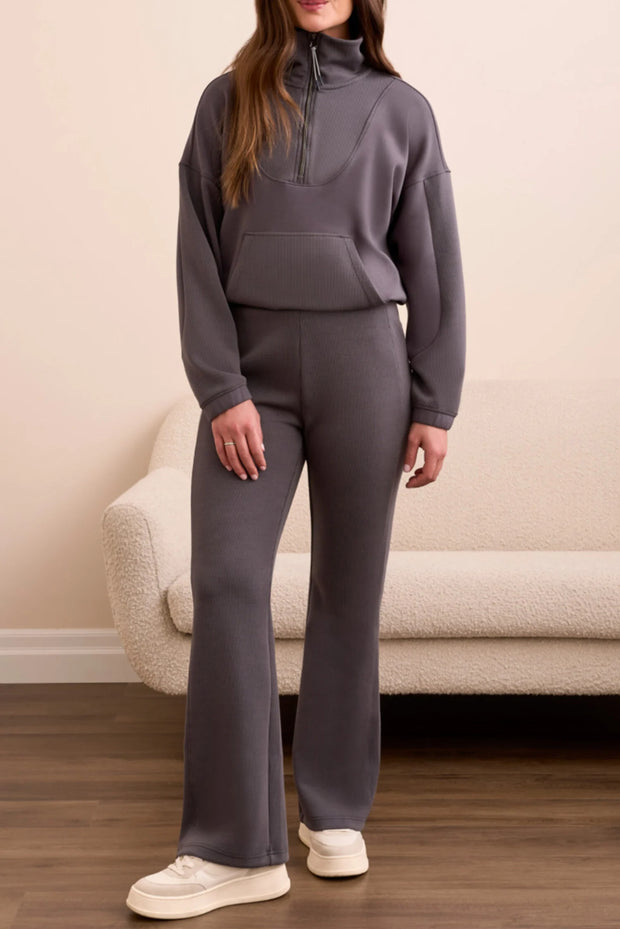 Long Sleeve Mock Neck Top w/ Zipper