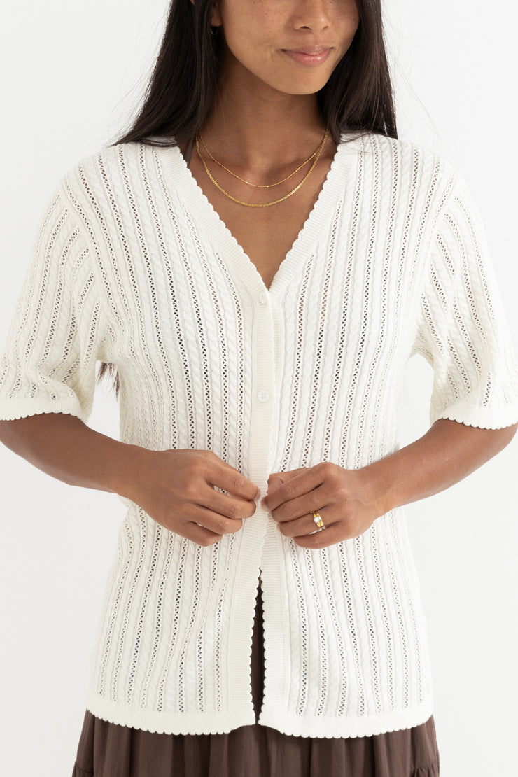 Rhythm Scallop Knit Cardigan