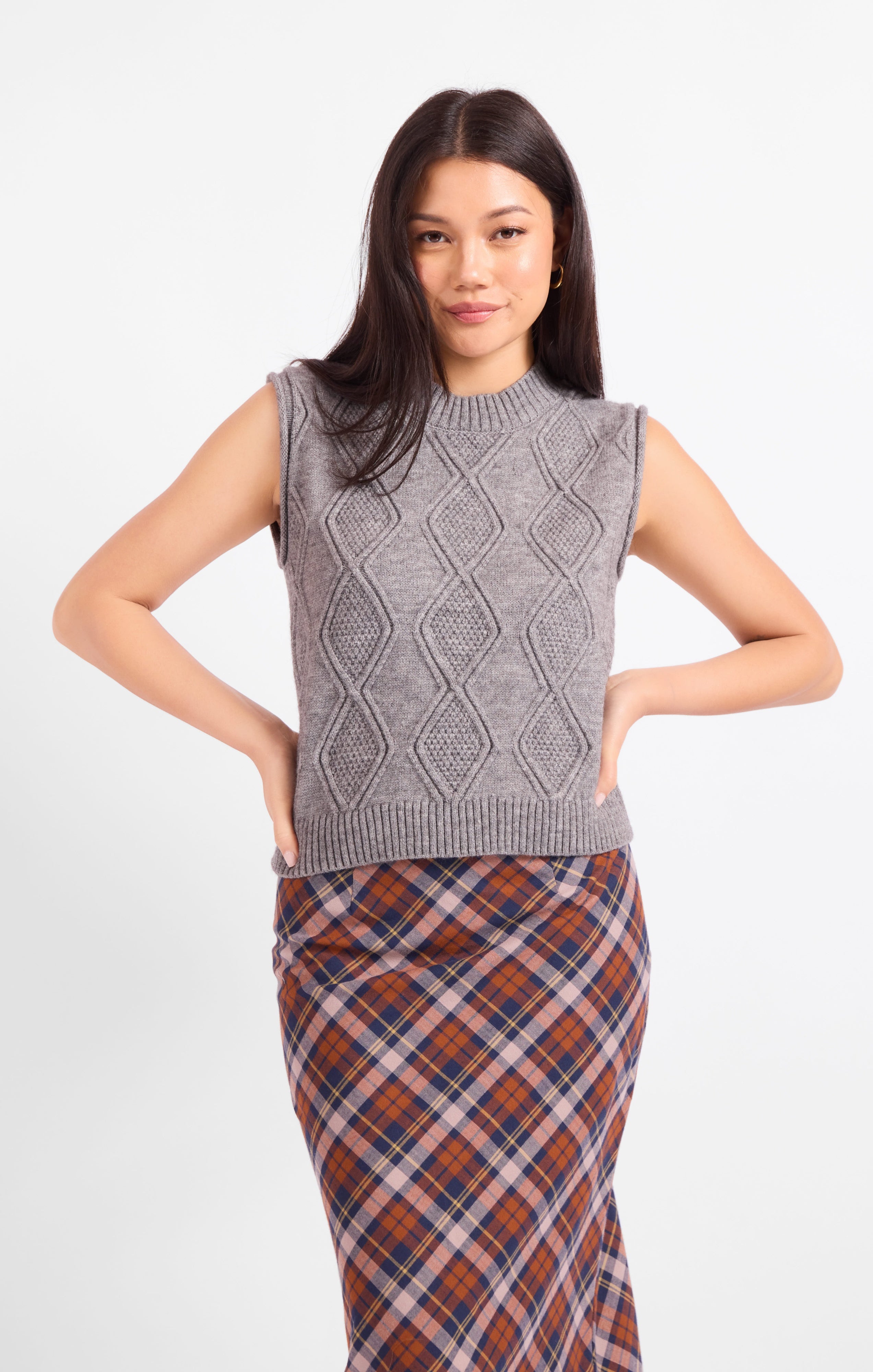 Campus Girl Geo Sweater Vest