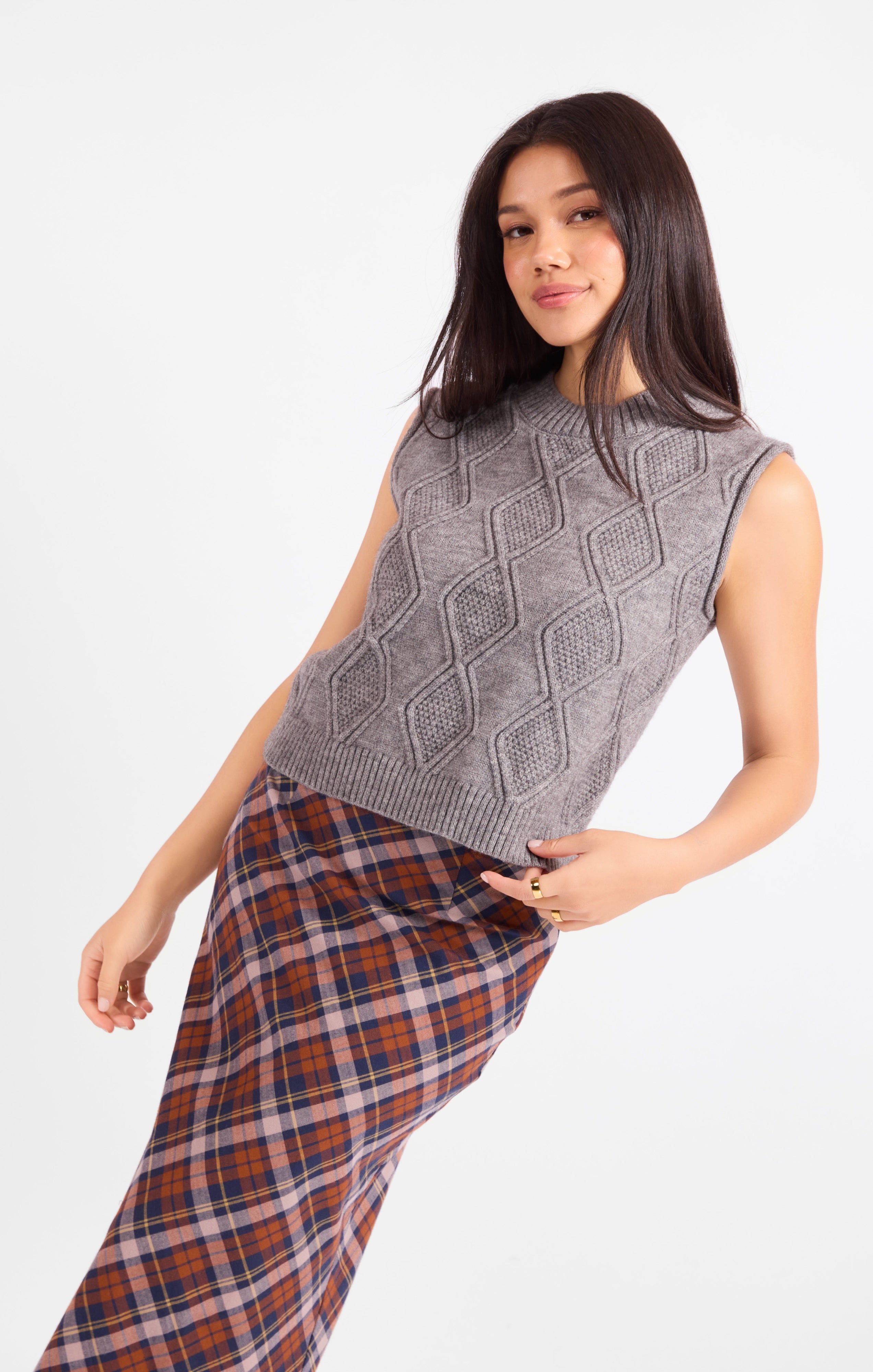 Campus Girl Geo Sweater Vest