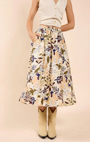 Sadie & Sage Open Road Elastic Waist Midi Skirt