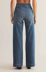 Bradley Mid Rise Patch Pocket Denim